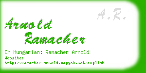 arnold ramacher business card